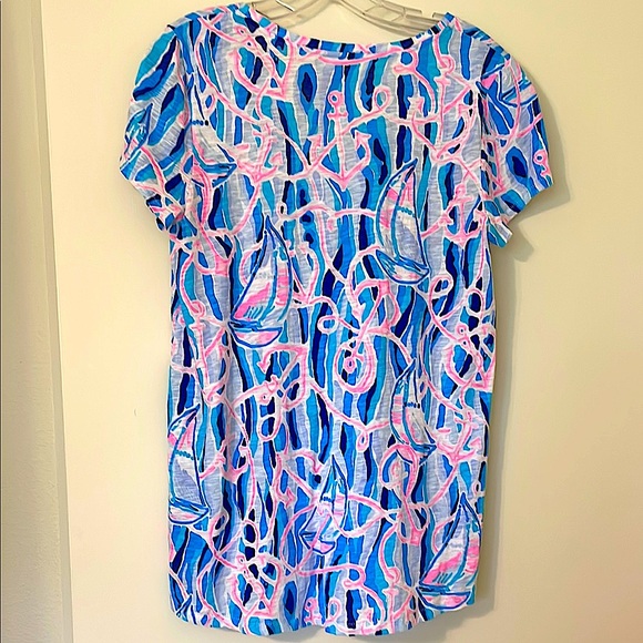 Lilly Pulitzer Blue and Pink Nautical Anchor Top-Medium - Picture 3 of 3
